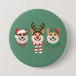 Christmas Pembroke Welsh Corgi Hunde Button