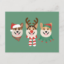 Christmas Pembroke Welsh Corgi Hunde Postkarte