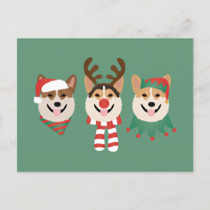 Christmas Pembroke Welsh Corgi Hunde Postkarte