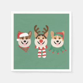Christmas Pembroke Welsh Corgi Hunde Serviette