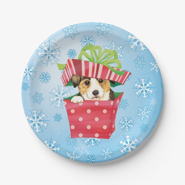 Christmas Pembroke Welsh Corgi Pappteller (Vorderseite)