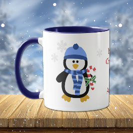 Christmas Penguin Blue Tasse