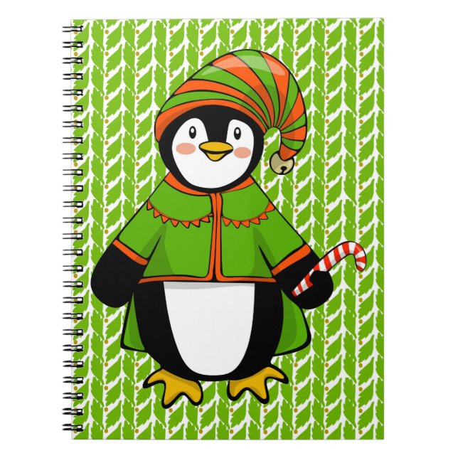 Christmas Penguin Elf Notizblock (Vorderseite)