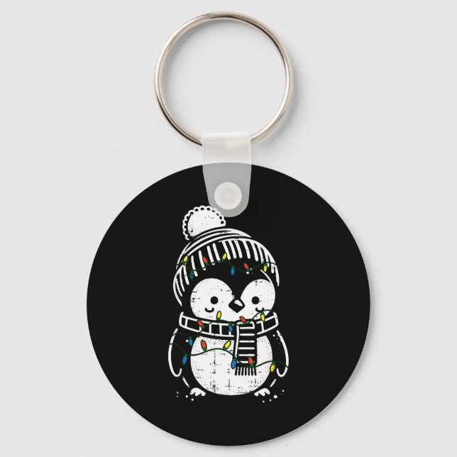 Christmas Penguin F Cute Xmas Boys Girls Kids Todd Schlüsselanhänger (Vorderseite)