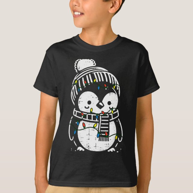 Christmas Penguin F Cute Xmas Boys Girls Kids Todd T-Shirt (Vorderseite)