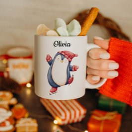 Christmas Penguin Mug with Custom Text Kaffeetasse