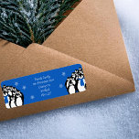 Christmas Penguin Rücksendeadresse Blue<br><div class="desc">Dieses Weihnachtsfest,  machen Sie Ihre Feiertage besonders mit unserer Penguin Familie Rücksendeadresse. Vergnügen,  abscheulich und leicht personalisiert,  das ist eine gute Möglichkeit,  Weihnachtsjubeln in dieser Feriensaison zu senden.</div>