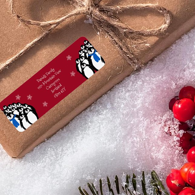Christmas Penguin Rücksendeadresse Red (Von Creator hochgeladen)