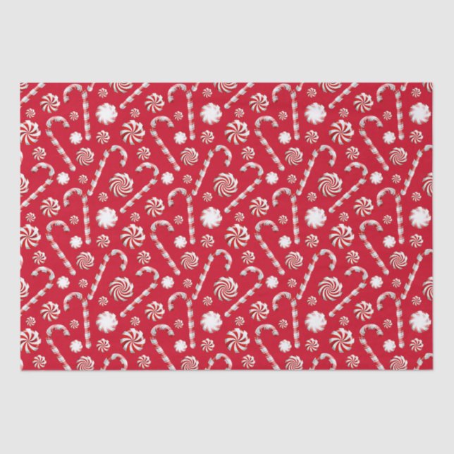Christmas Peppermint | Candy Swirl Holiday Pattern Seidenpapier (Vorderseite)