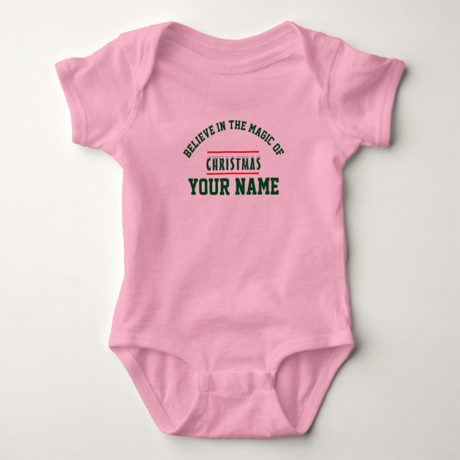 Christmas personalisiert Baby Jersey Bodysuit Baby Strampler (Vorderseite)