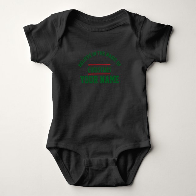 Christmas personalisiert Baby Jersey Bodysuit Baby Strampler (Vorderseite)