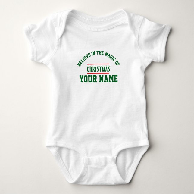 Christmas personalisiert Baby Jersey Bodysuit Baby Strampler (Vorderseite)