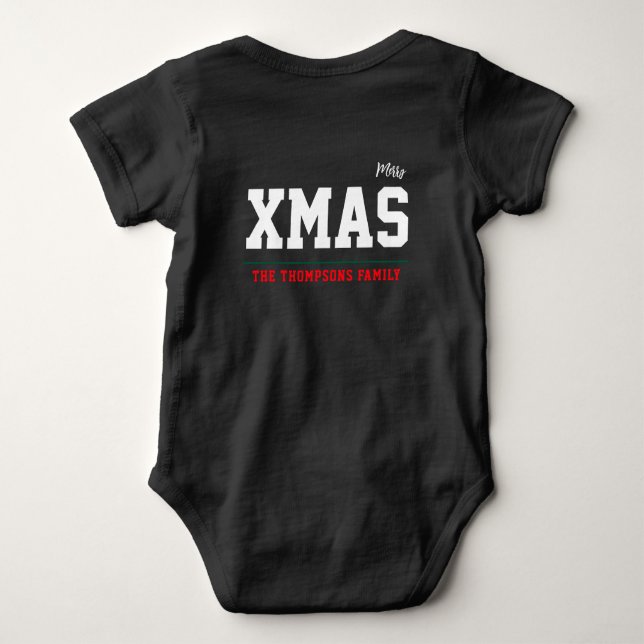 Christmas personalisiert Baby Jersey Bodysuit-Farb Baby Strampler (Rückseite)