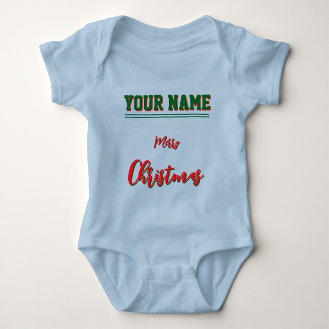 Christmas personalisiert Baby Jersey Bodysuit-Farb Baby Strampler (Vorderseite)