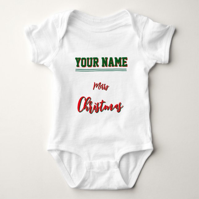 Christmas personalisiert Baby Jersey Bodysuit-Farb Baby Strampler (Vorderseite)