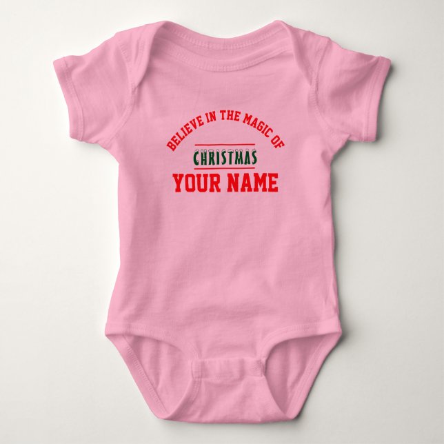 Christmas personalisiert Baby Jersey Bodysuit-Farb Baby Strampler (Vorderseite)
