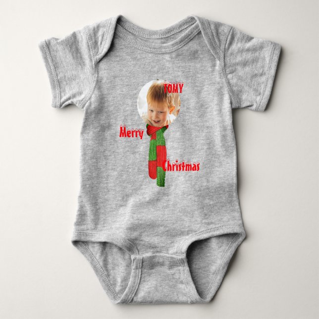 Christmas personalisiert Baby Jersey Bodysuit-Farb Baby Strampler (Vorderseite)