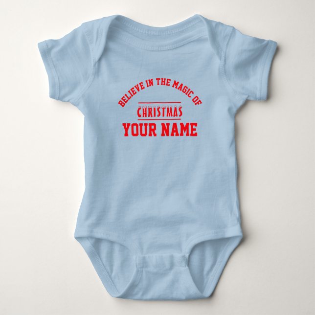 Christmas personalisiert Baby Jersey Bodysuit-Farb Baby Strampler (Vorderseite)