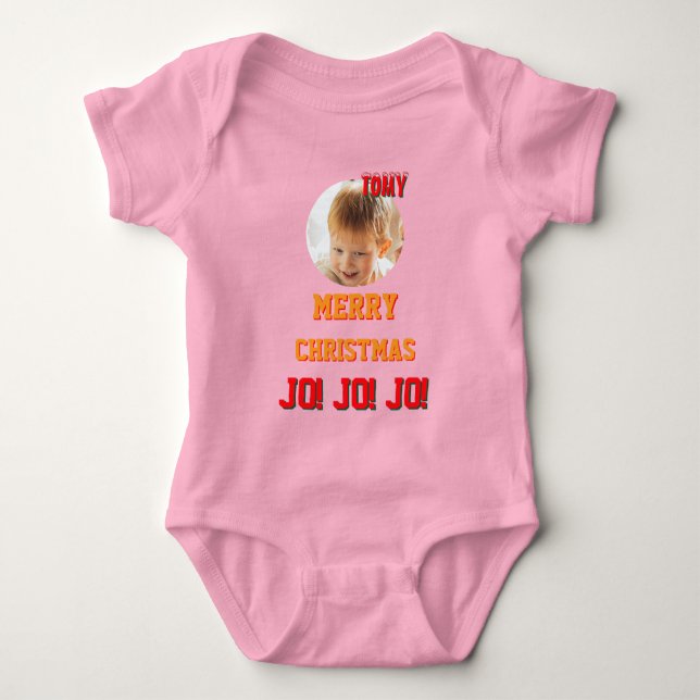 Christmas personalisiert Baby Jersey Bodysuit-Farb Baby Strampler (Vorderseite)
