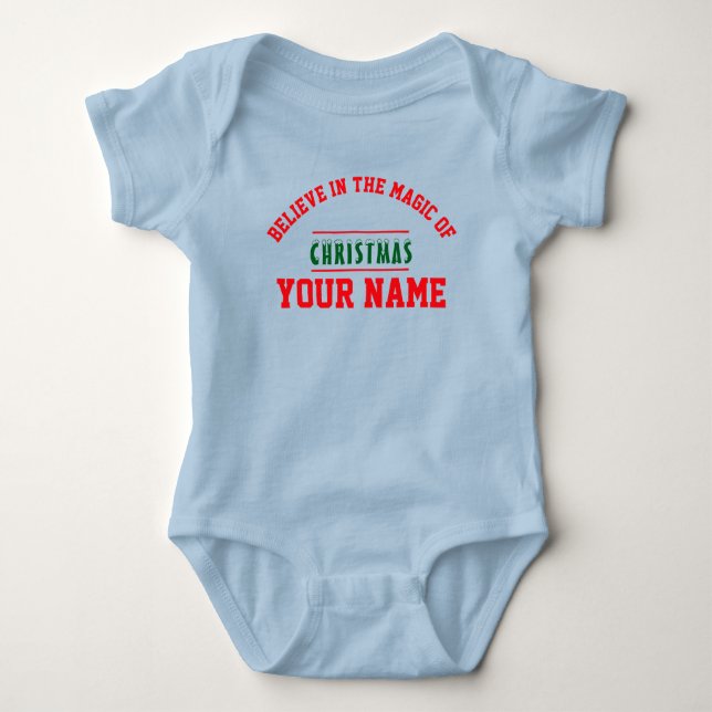 Christmas personalisiert Baby Jersey Bodysuit-Farb Baby Strampler (Vorderseite)