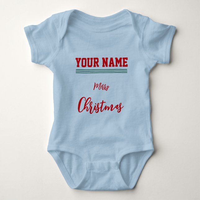 Christmas personalisiert Baby Jersey Bodysuit-Farb Baby Strampler (Vorderseite)