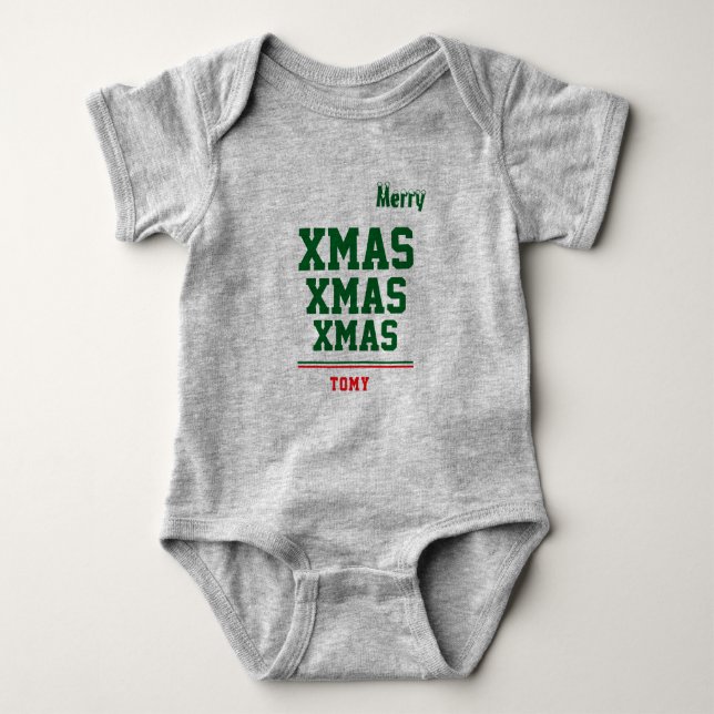 Christmas personalisiert Baby Jersey Bodysuit-Farb Baby Strampler (Vorderseite)
