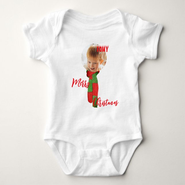 Christmas personalisiert Baby Jersey Bodysuit-Farb Baby Strampler (Vorderseite)