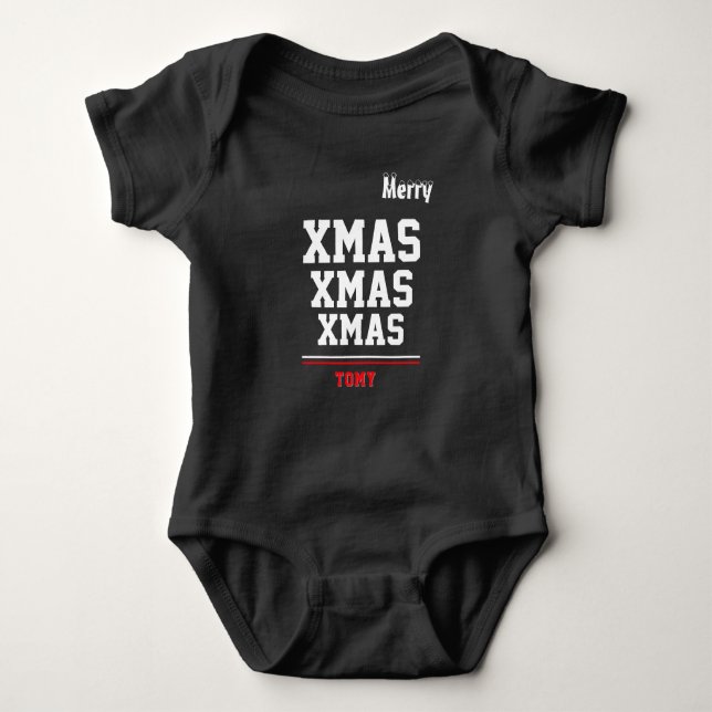 Christmas personalisiert Baby Jersey Bodysuit-Farb Baby Strampler (Vorderseite)