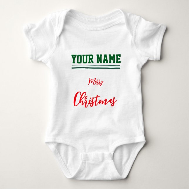 Christmas personalisiert Baby Jersey Bodysuit-Farb Baby Strampler (Vorderseite)