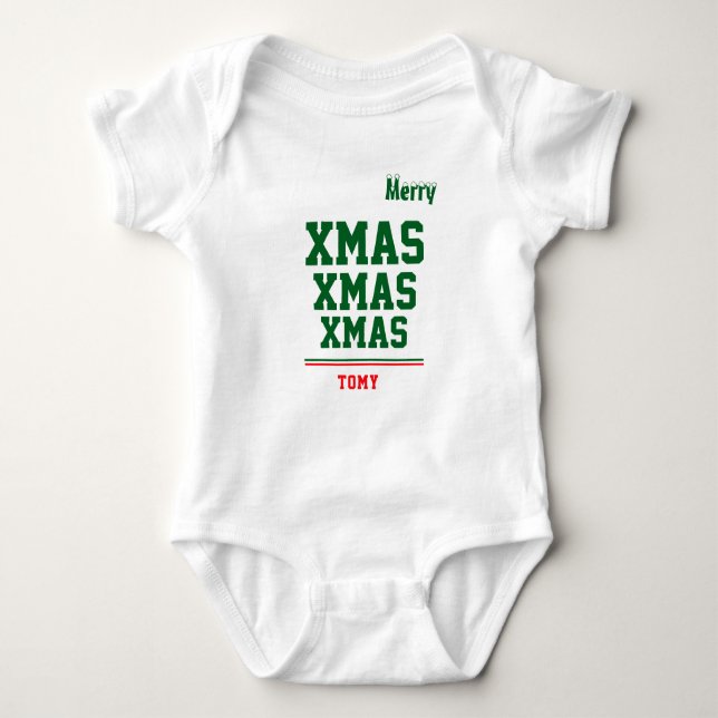 Christmas personalisiert Baby Jersey Bodysuit-Farb Baby Strampler (Vorderseite)