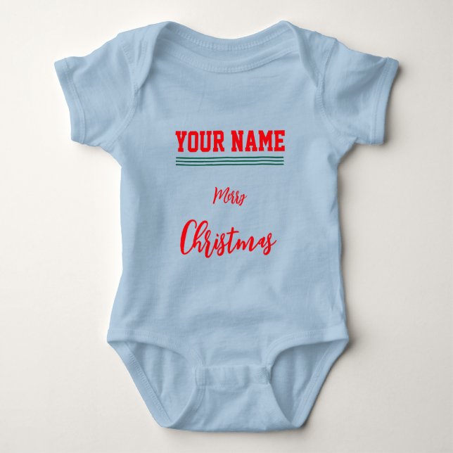 Christmas personalisiert Baby Jersey Bodysuit-Farb Strampler (Vorderseite)
