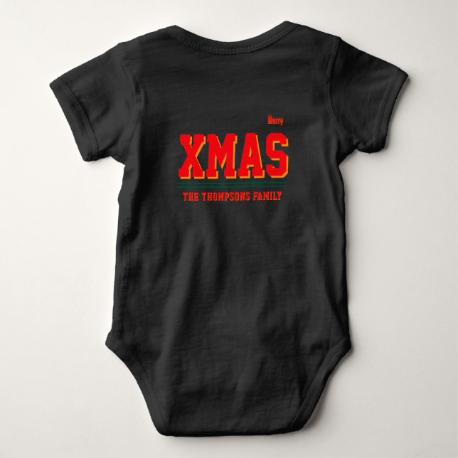 Christmas personalisiert Baby Jersey Bodysuit-Farb Strampler (Rückseite)