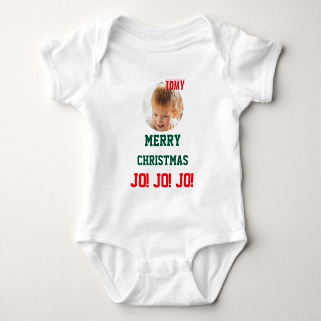 Christmas personalisiert Baby Jersey Bodysuit-Farb Strampler (Vorderseite)