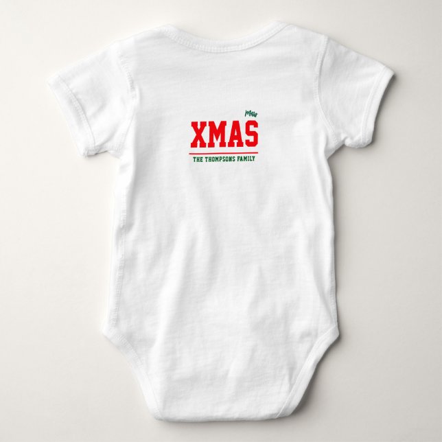 Christmas personalisiert Baby Jersey Bodysuit-Farb Strampler (Rückseite)