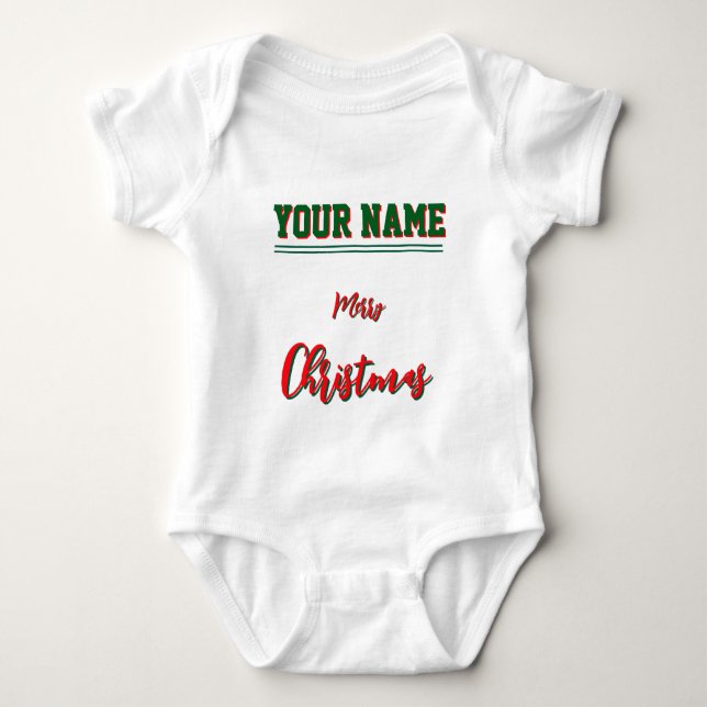 Christmas personalisiert Baby Jersey Bodysuit-Farb Strampler (Vorderseite)