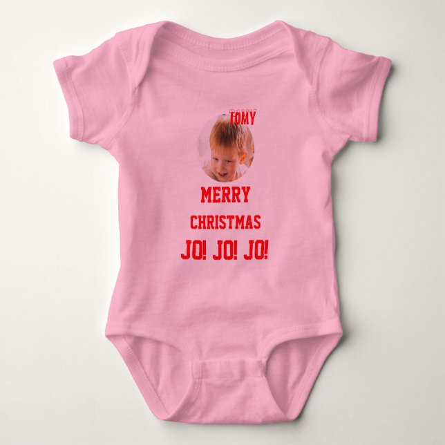 Christmas personalisiert Baby Jersey Bodysuit-Farb Strampler (Vorderseite)