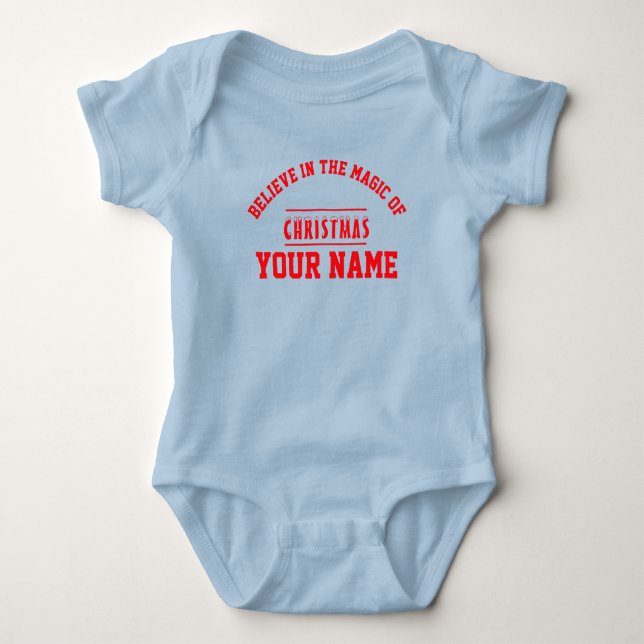 Christmas personalisiert Baby Jersey Bodysuit-Farb Strampler (Vorderseite)