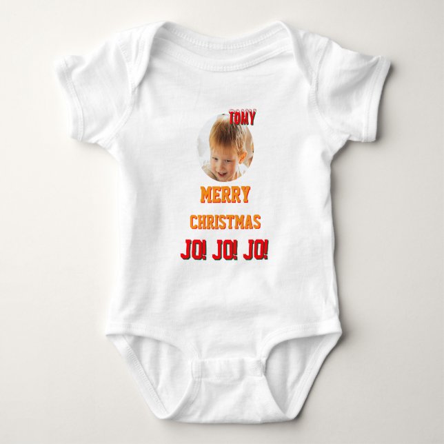 Christmas personalisiert Baby Jersey Bodysuit-Farb Strampler (Vorderseite)