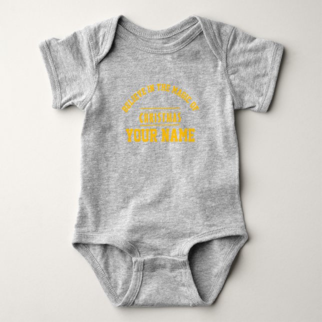 Christmas personalisiert Baby Jersey Bodysuit-Farb Strampler (Vorderseite)