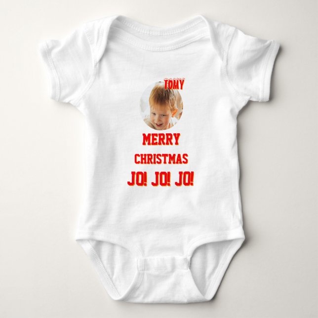 Christmas personalisiert Baby Jersey Bodysuit-Farb Strampler (Vorderseite)