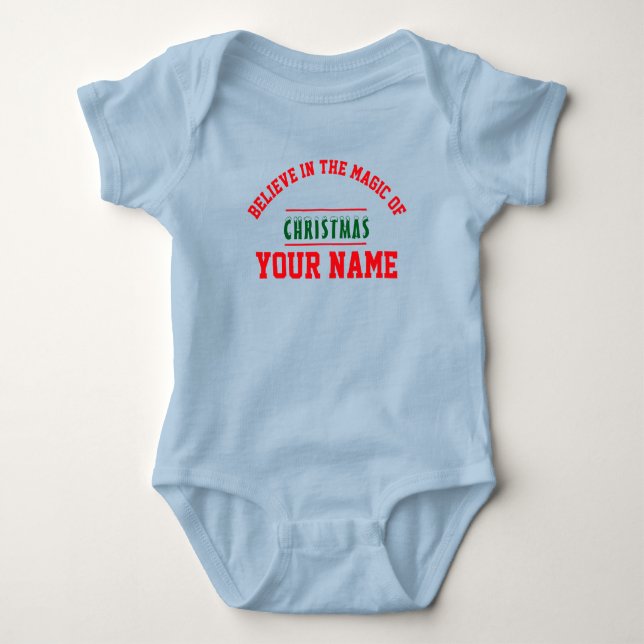 Christmas personalisiert Baby Jersey Bodysuit-Farb Strampler (Vorderseite)
