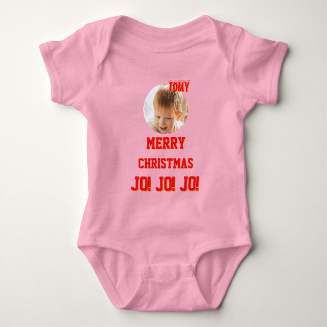 Christmas personalisiert Baby Jersey Bodysuit-Farb Strampler (Vorderseite)