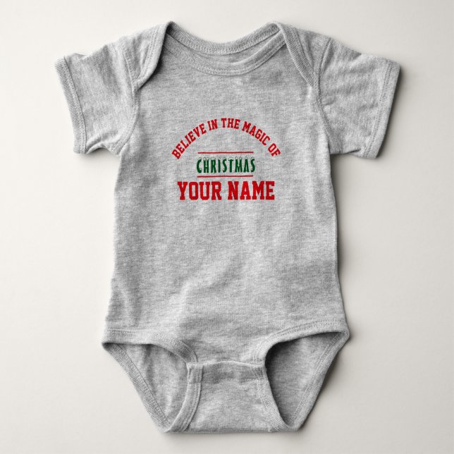 Christmas personalisiert Baby Jersey Bodysuit-Farb Strampler (Vorderseite)