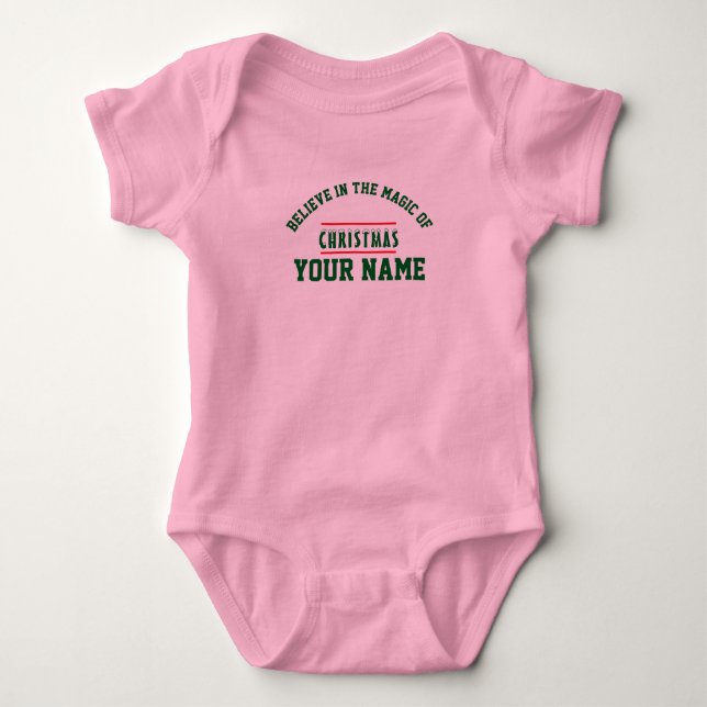 Christmas personalisiert Baby Jersey Bodysuit Strampler (Vorderseite)
