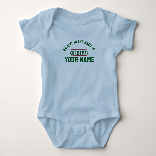 Christmas personalisiert Baby Jersey Bodysuit Strampler (Vorderseite)