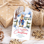 Christmas Peter Rabbit Vintage Aquarellfarbe Geschenkanhänger<br><div class="desc">Weihnachten Peter Rabbit Vintage Aquarellschneedecke Winterschablone personalisierte Geschenkmarken</div>