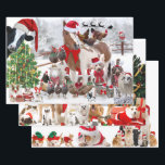 CHRISTMAS PETS Wrapping Paper Flat Sheet Set 3 Geschenkpapier Set<br><div class="desc">FUN CHRISTMAS WRAPPING FLACHSCHÖNE EINSTELLUNG ENTWICKELUNG DER LANDWIRTSCHAFTLICHEN TIERSCHUTZGEBIETE IN WEIHNACHTSMANNMÜTZEN COOLE CHRISTMAS,  DIE MIT HUNDEN UND KATZEN AUSGEHEN</div>