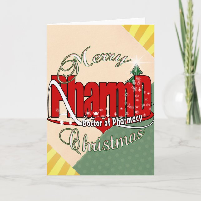 CHRISTMAS PharmD Arzt für Apotheke Feiertagskarte (Vorderseite)
