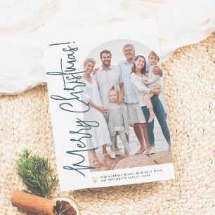 Christmas Photo Arch & Gold Heart EDITABLE COLOR Feiertagskarte