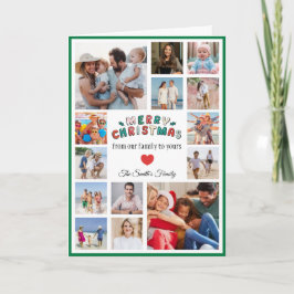 Christmas Photo Card With Green Border Karte